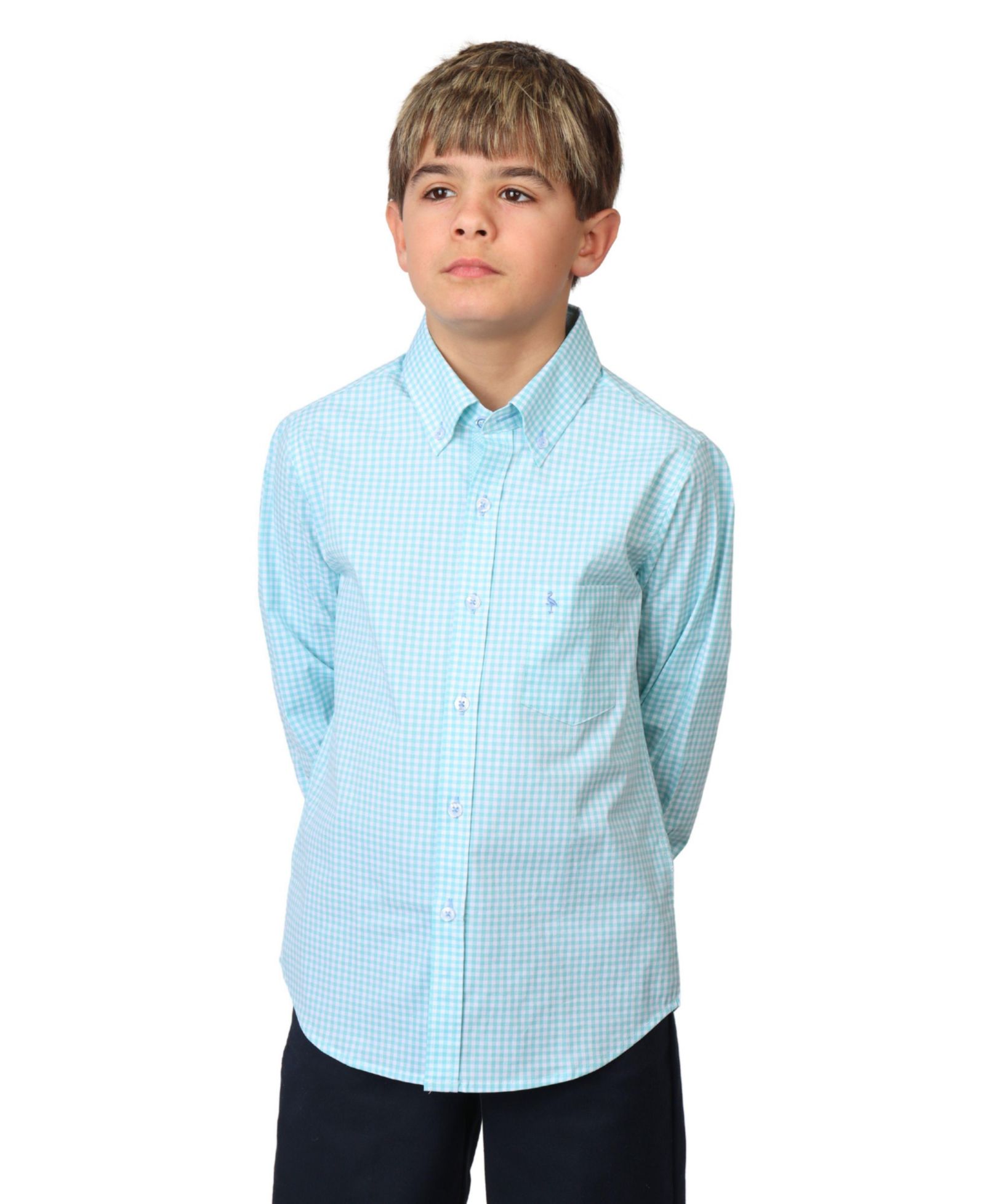 Tailorbyrd рубашка Gingham с длинным рукавом для мальчиков