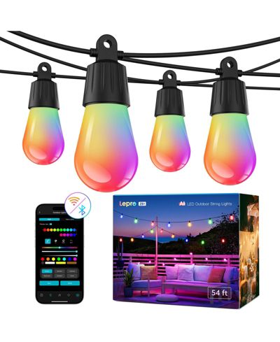 Уличная гирлянда Lepro ZB1 15-bulbs 54ft AI Smart RGBIC & Warm White, управление через APP, 2.4GHz Wi-Fi Bluetooth