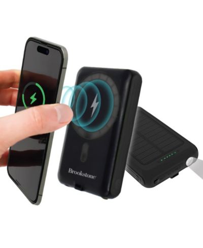 Внешний аккумулятор Brookstone Solar Powered Magsafe с фонариком 5,000mAh