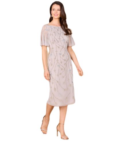 Женское платье-миди Lara Beaded Midi Dress with Cape Sleeves