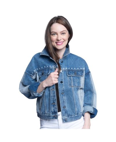 Женская джинсовая куртка G-III Sports by Carl Banks Philadelphia Phillies Victory Oversized на пуговицах
