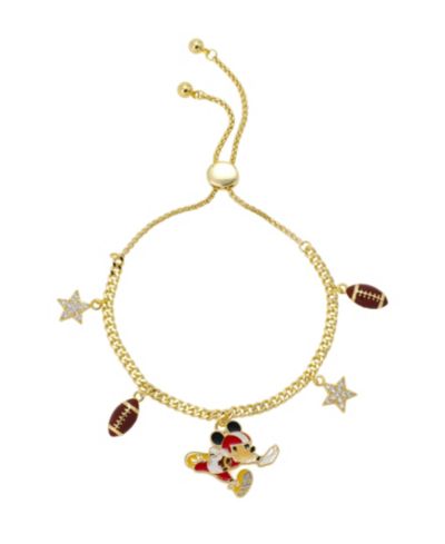 Disney браслет Bolo с подвеской Mickey Mouse из фианитов, футбольный шарм