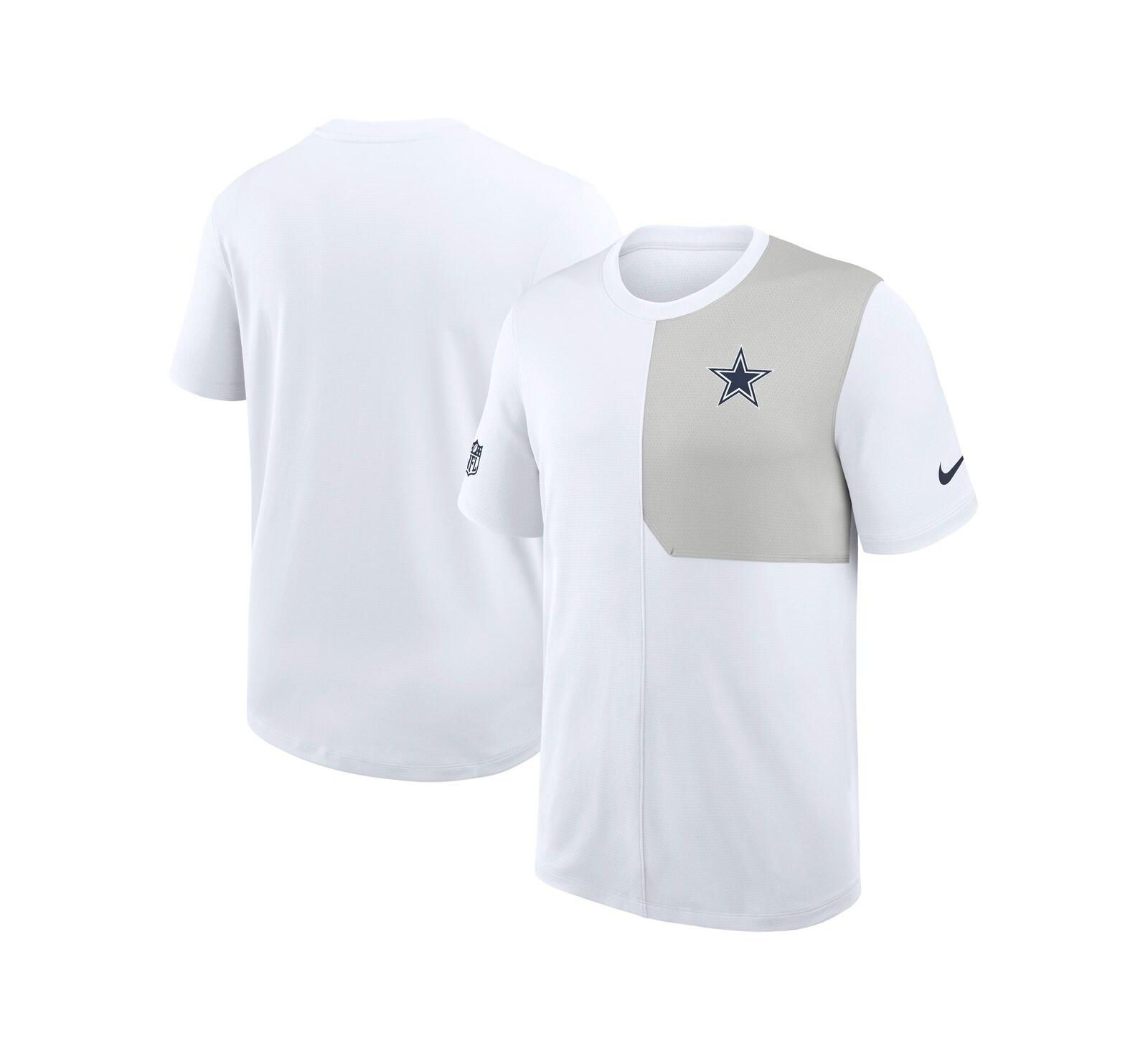 Nike Men's White Dallas Cowboys Sideline UV Performance Coach Shirt