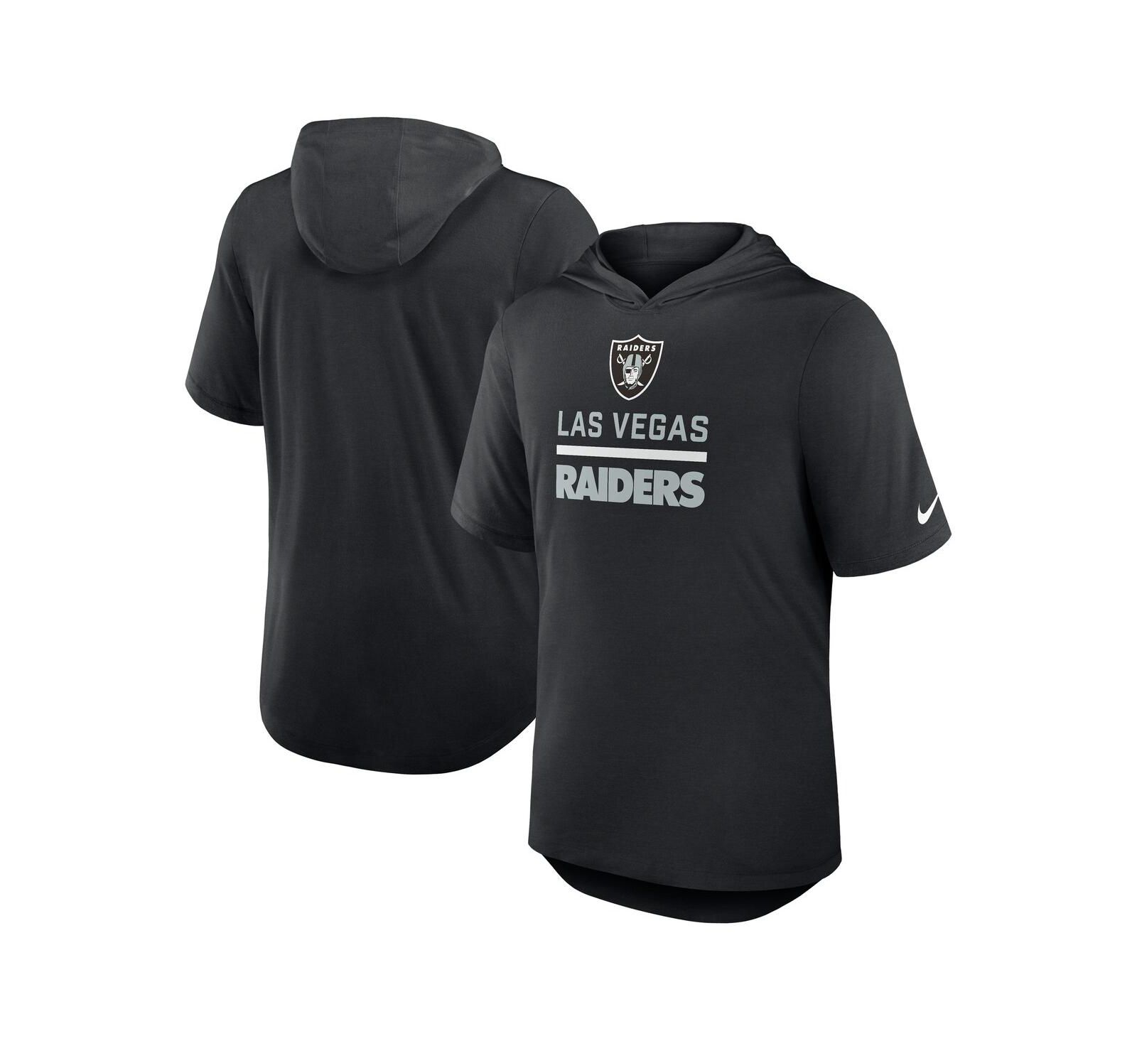 Nike Men's Black Las Vegas Raiders Lockup Tri-Blend Hoodie T-Shirt