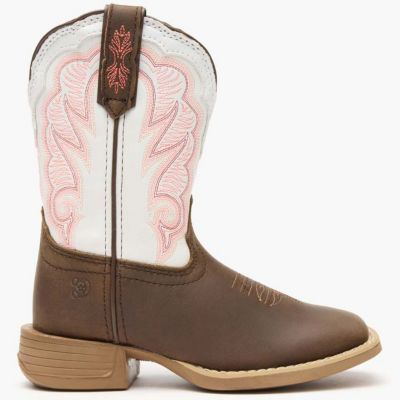 Durango Lil' Rebel Pro Big Kid's Trail Brown and White Western Boot