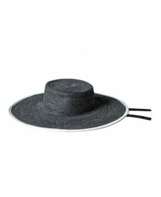 Brunna.co шляпа Boater Lolo из джутового соломы, черная