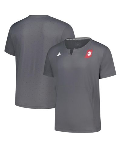 Мужская футболка Adidas Gray Indiana Hoosiers Dugout Coaches Adizero Notch Neck Pullover