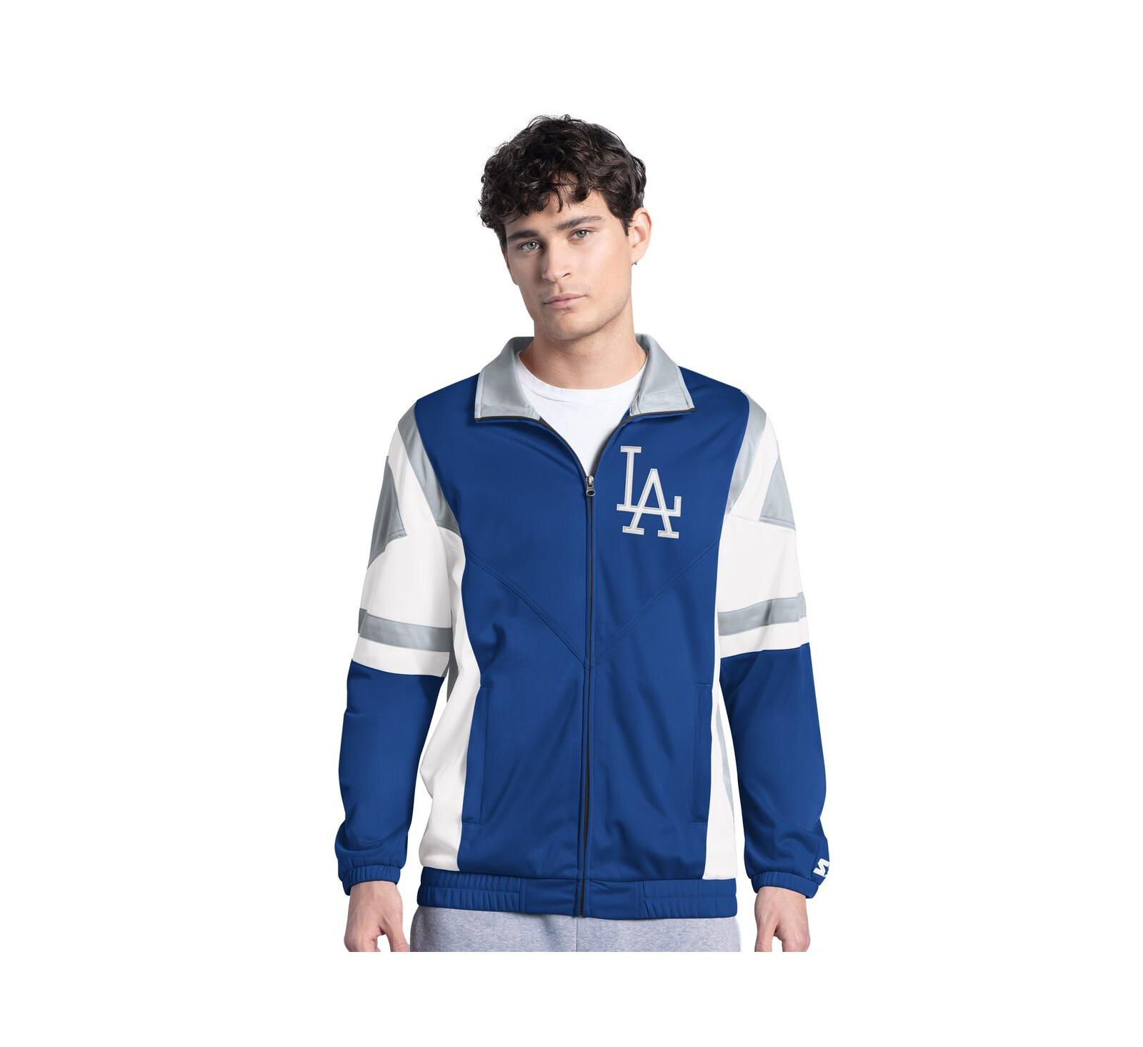 Starter Men's Royal/Gray Los Angeles Dodgers Contender Tricot Full-Zip Track Jacket