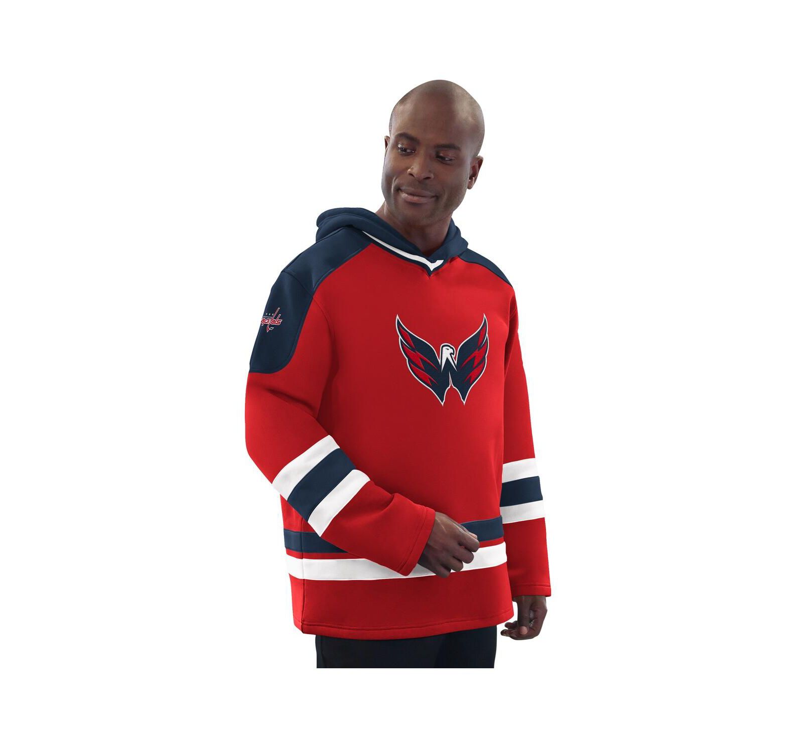 Starter Мужское худи Washington Capitals Hockey Pullover, красный/темно-синий