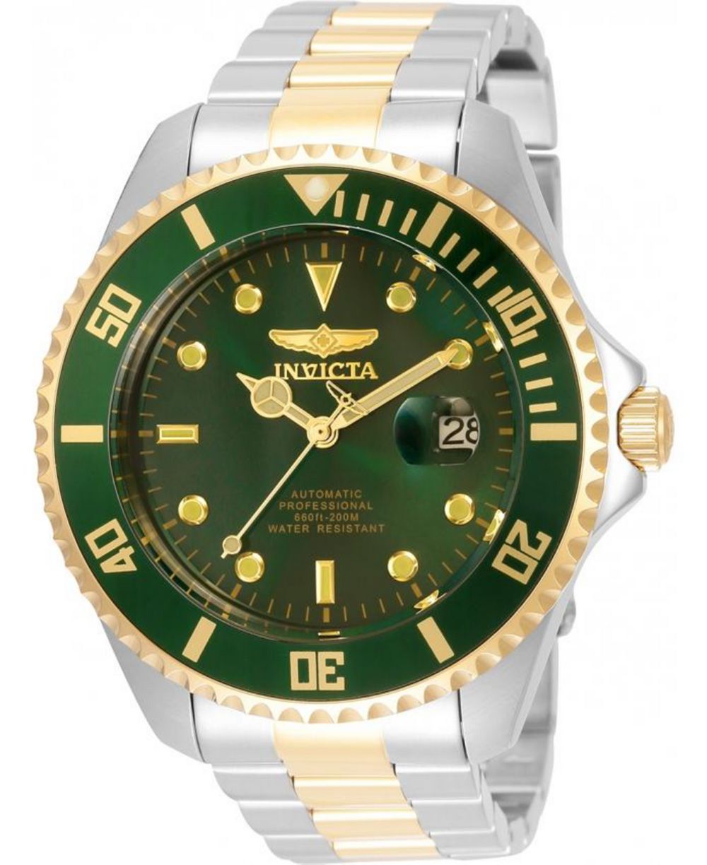 Invicta Men's 35727 Pro Diver Automatic 3 Hand Green Dial Watch
