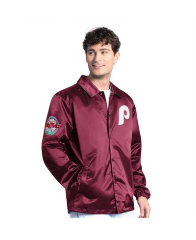 Starter Мужская куртка Philadelphia Phillies Cooperstown Collection Point Man Full-Snap Coaches Jacket