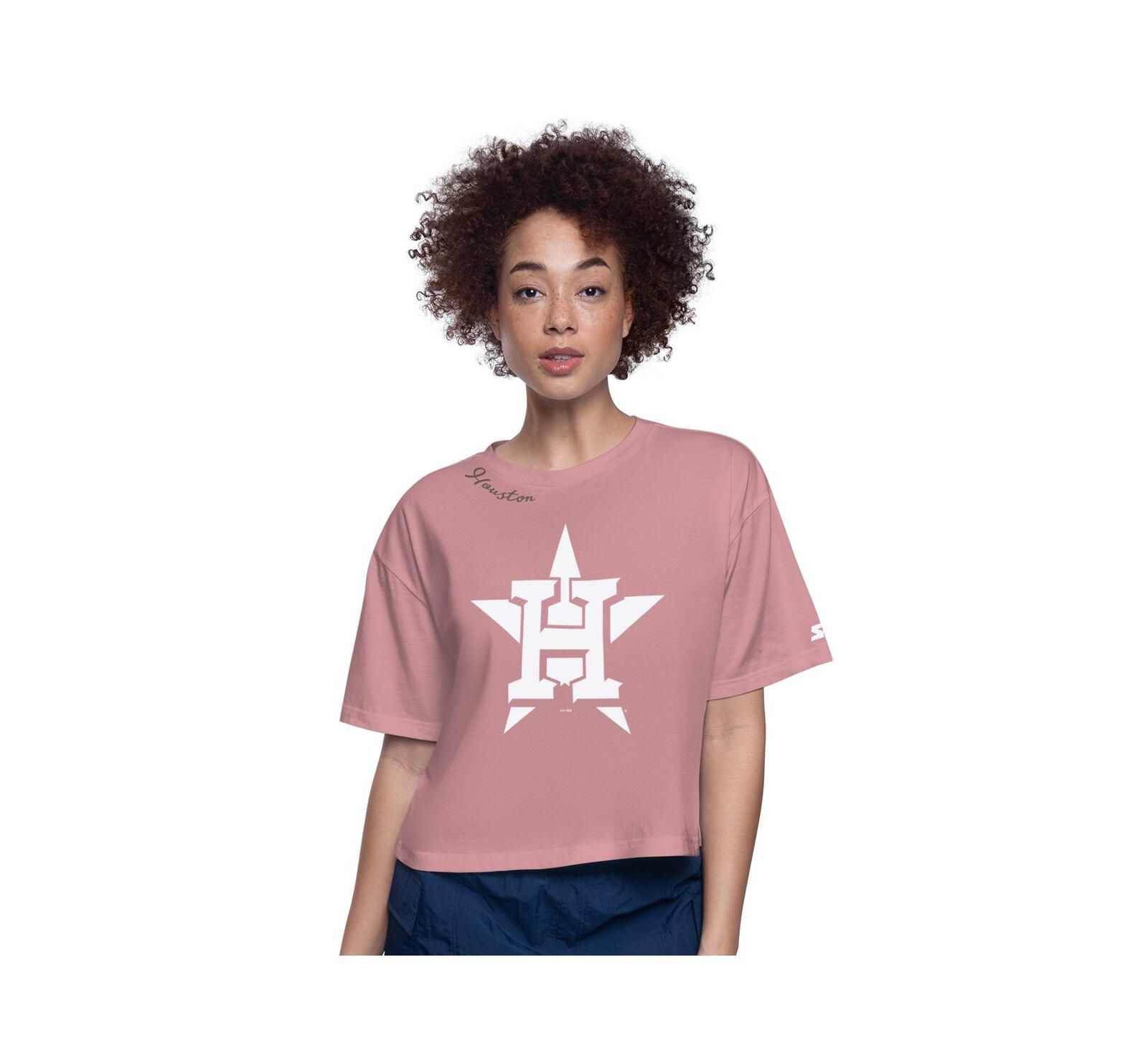 Женская укороченная футболка Starter Pink Houston Astros Play the Ball Boxy Cropped