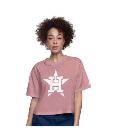 Starter Women's Pink Houston Astros Play the Ball Boxy Cropped T-Shirt