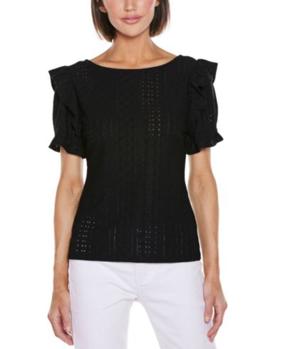 Женский топ Belldini Knit Eyelet Ruffle Sleeve