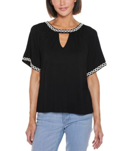 Belldini Женский трикотажный топ с отделкой Crochet Trim