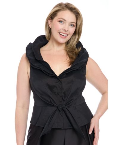 Женский топ Muse Plus Size без рукавов из тафты с узлом спереди