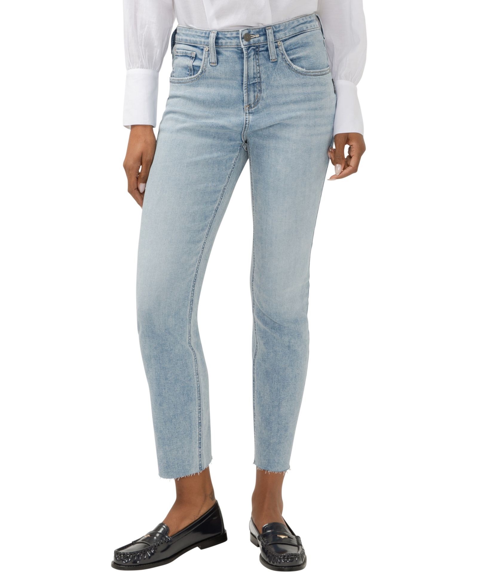 Женские джинсы Silver Jeans Co. Beau с высокой посадкой и узким низом