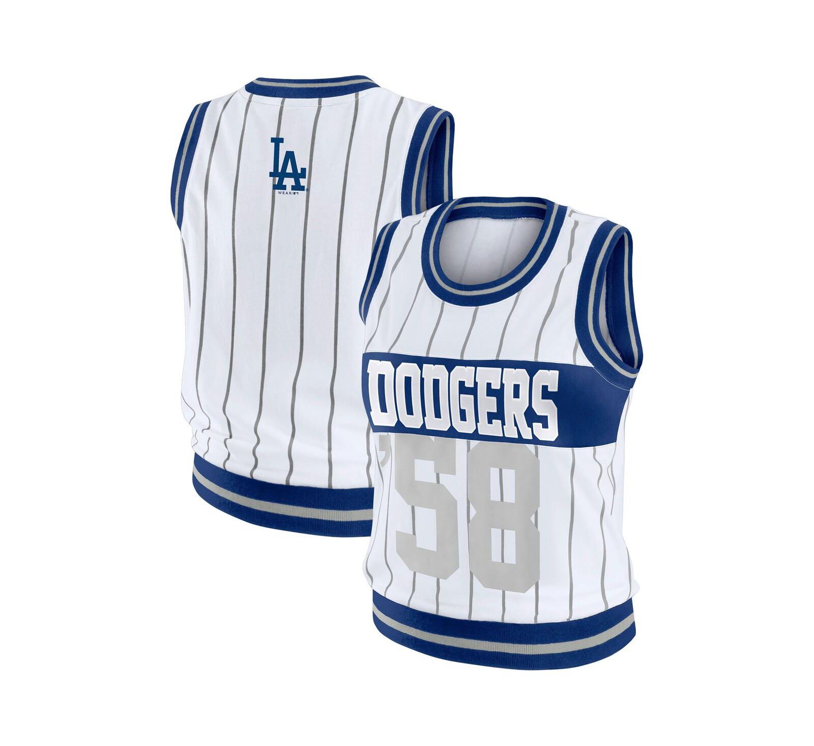 WEAR by Erin Andrews Women's White Los Angeles Dodgers Sporty Tank Top