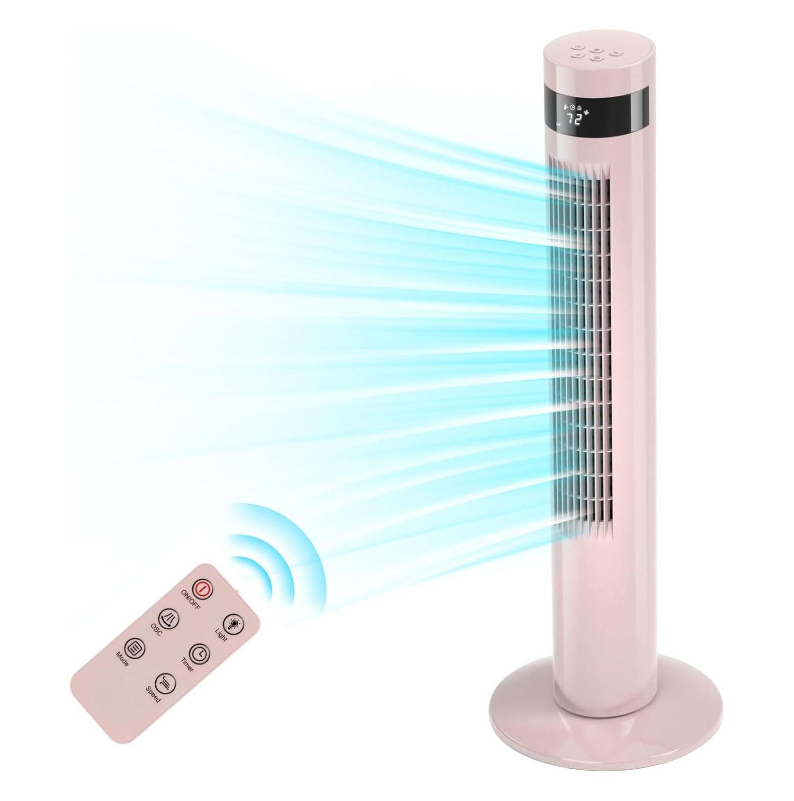 Cowsar 85degree(s) Oscillating, 36" Quiet Cooling, 12H Timer, Remote Control, 3 Speeds, 3 Modes - Tower Fan Portable Floor Fan