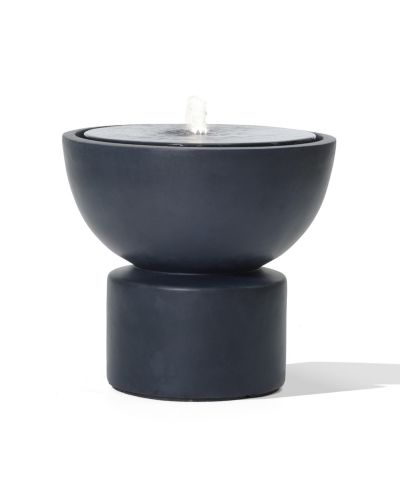 LuxenHome Декоративный уличный фонтан из смолы Round Bubbler 18.7" Tall с подсветкой