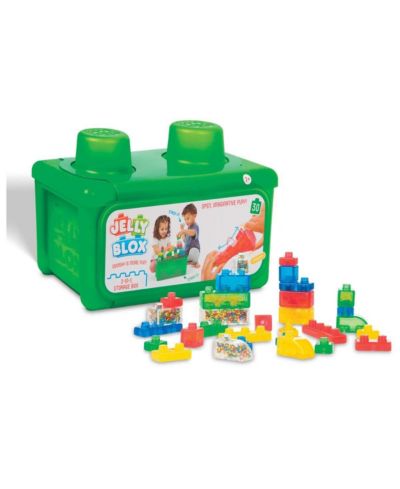 Goliath Jelly Blox Stash 'N Stack 2-in-1 Storage Sensory 30-Piece Building Set, Ages 2+