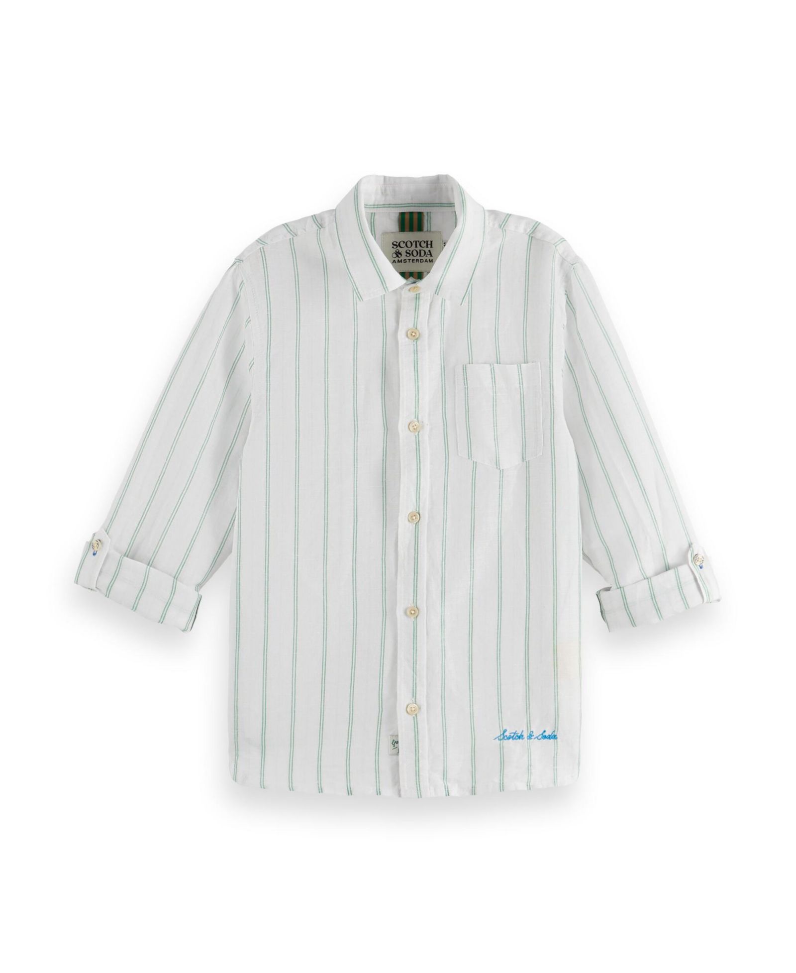 SCOTCH & SODA Детская рубашка из смеси льна с длинными рукавами