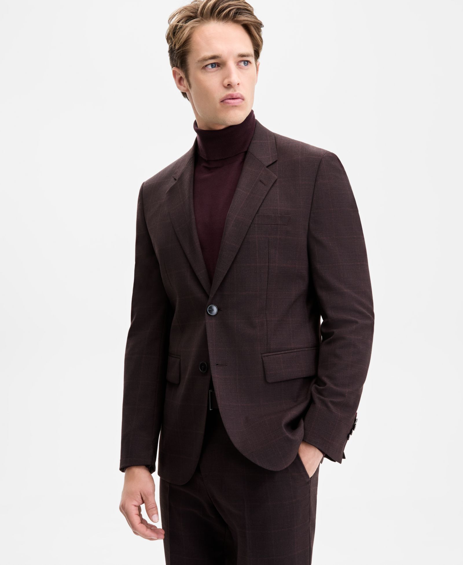 HUGO by Hugo Boss Men's Modern-Fit Plaid Suit Jacket