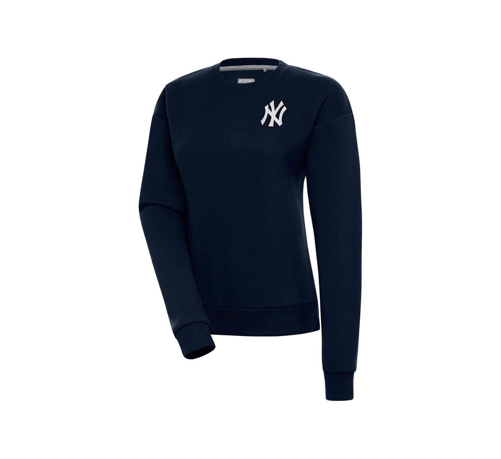Antigua Женский свитшот Victory Pullover с металлическим блеском, Navy, New York Yankees
