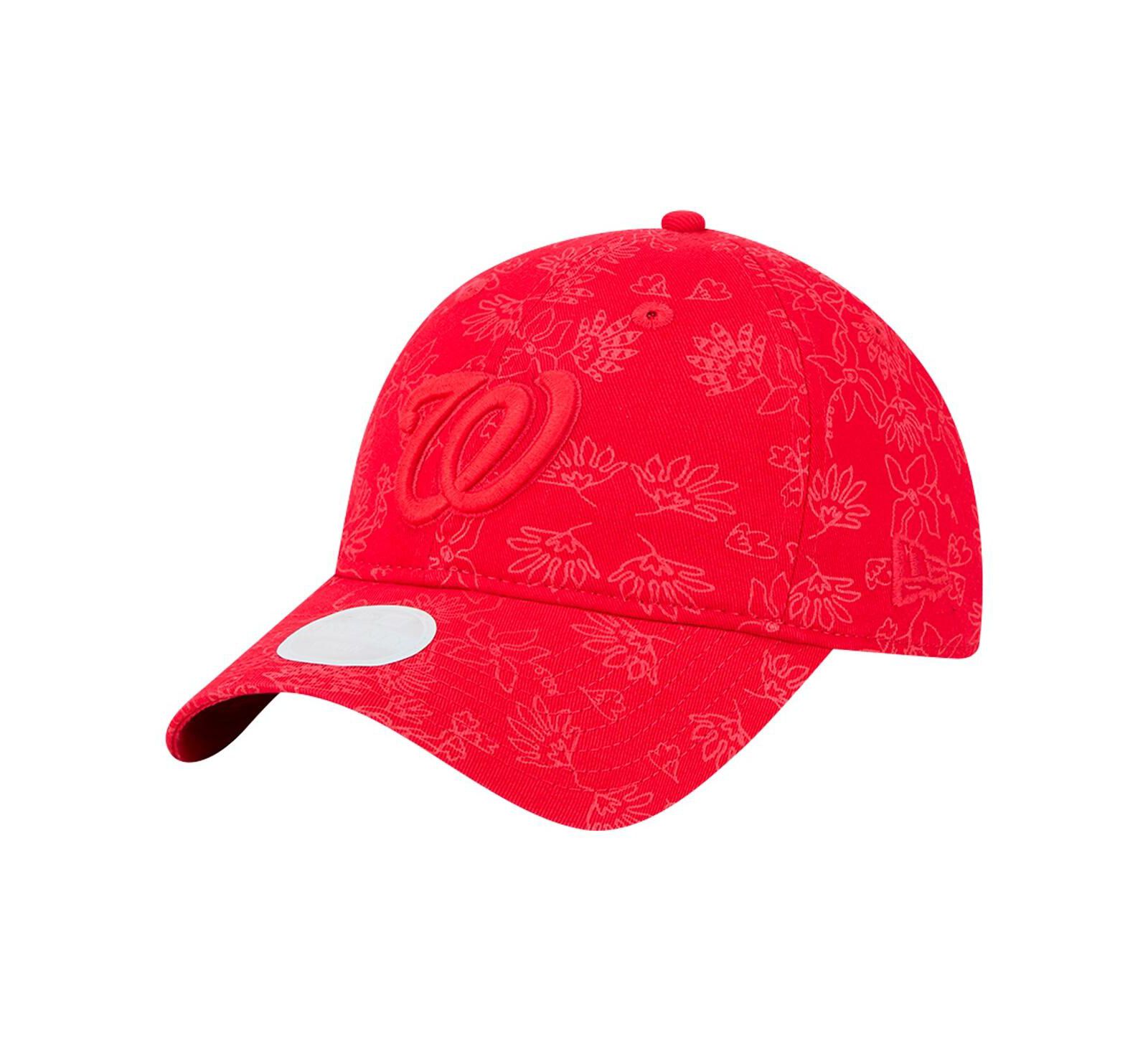 Женская регулируемая кепка New Era Red Washington Nationals Tonal Floral 9TWENTY