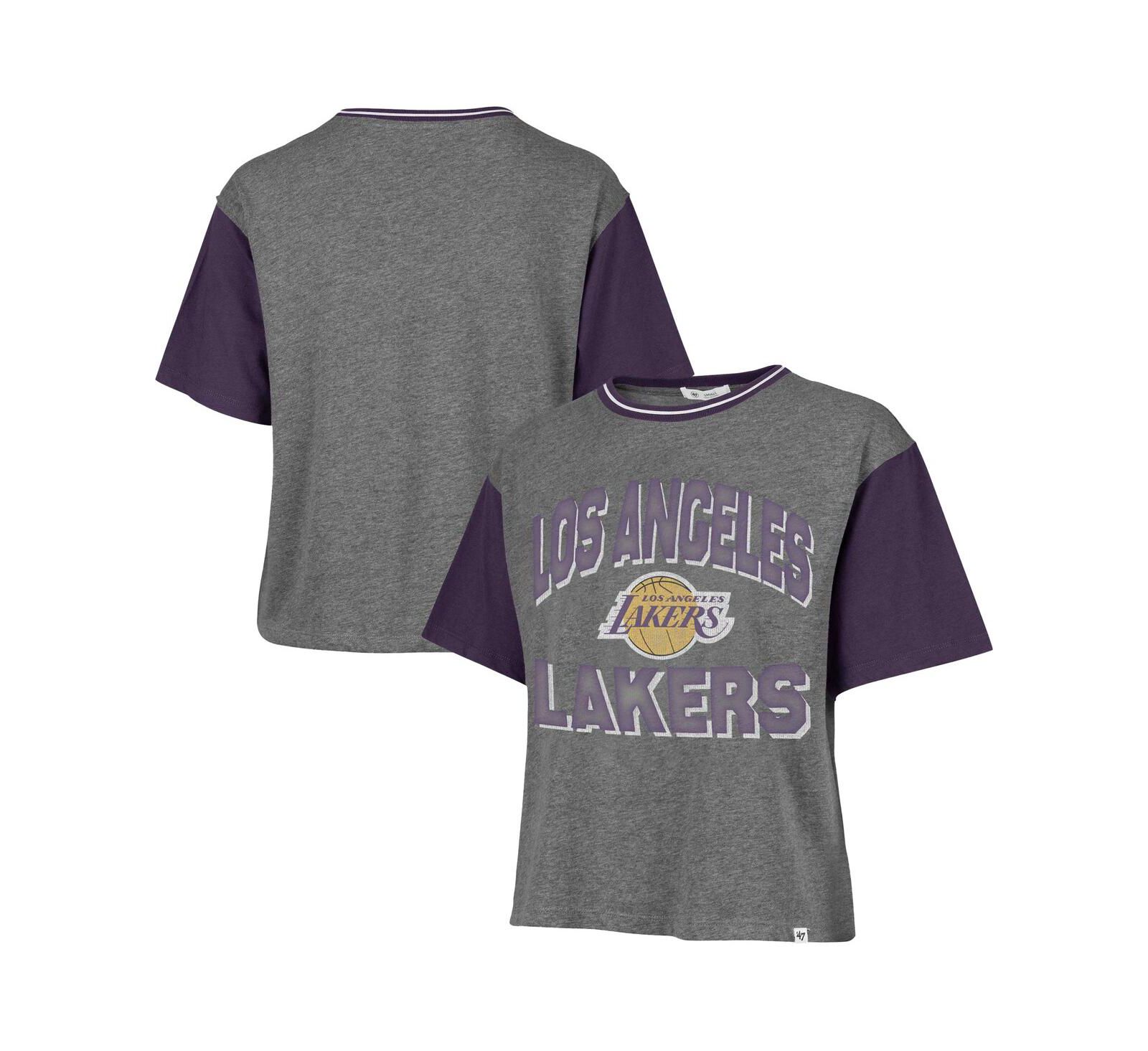 Женская футболка '47 Brand Los Angeles Lakers Rise Clubhouse Ziggy Color Block серая