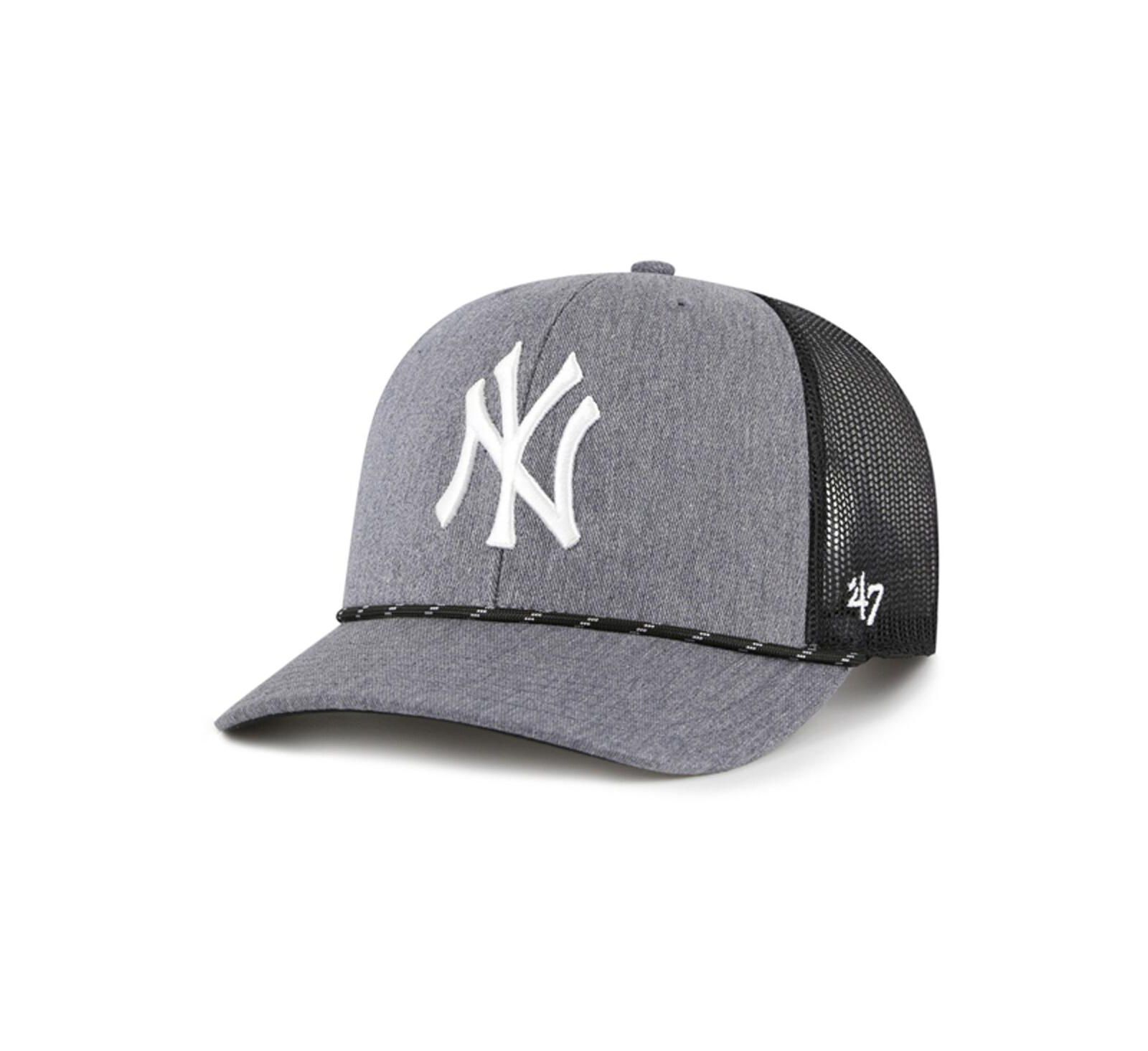 '47 Brand мужская регулируемая кепка New York Yankees Carbon Rope Trucker, угольная