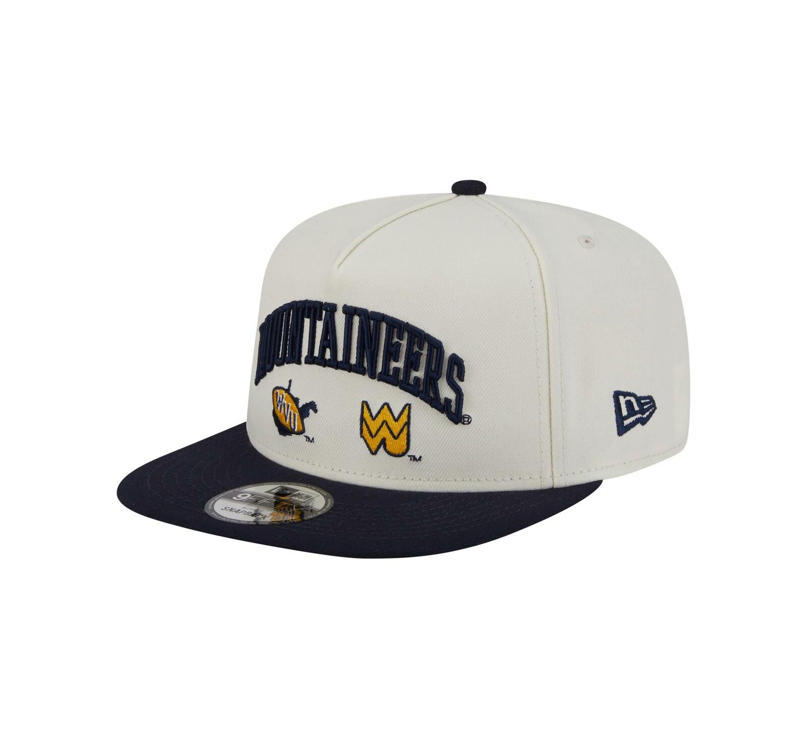 Мужская кепка New Era White West Virginia Mountaineers Collegiate 9FIFTY A-Frame Snapback