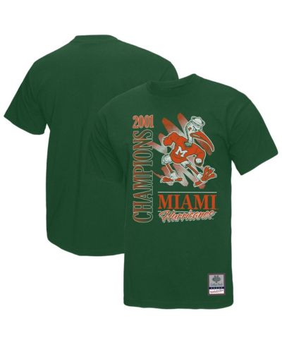 Mitchell & Ness Мужская зеленая футболка Mitchell & Ness Miami Hurricanes Retro Brush Mineral Wash