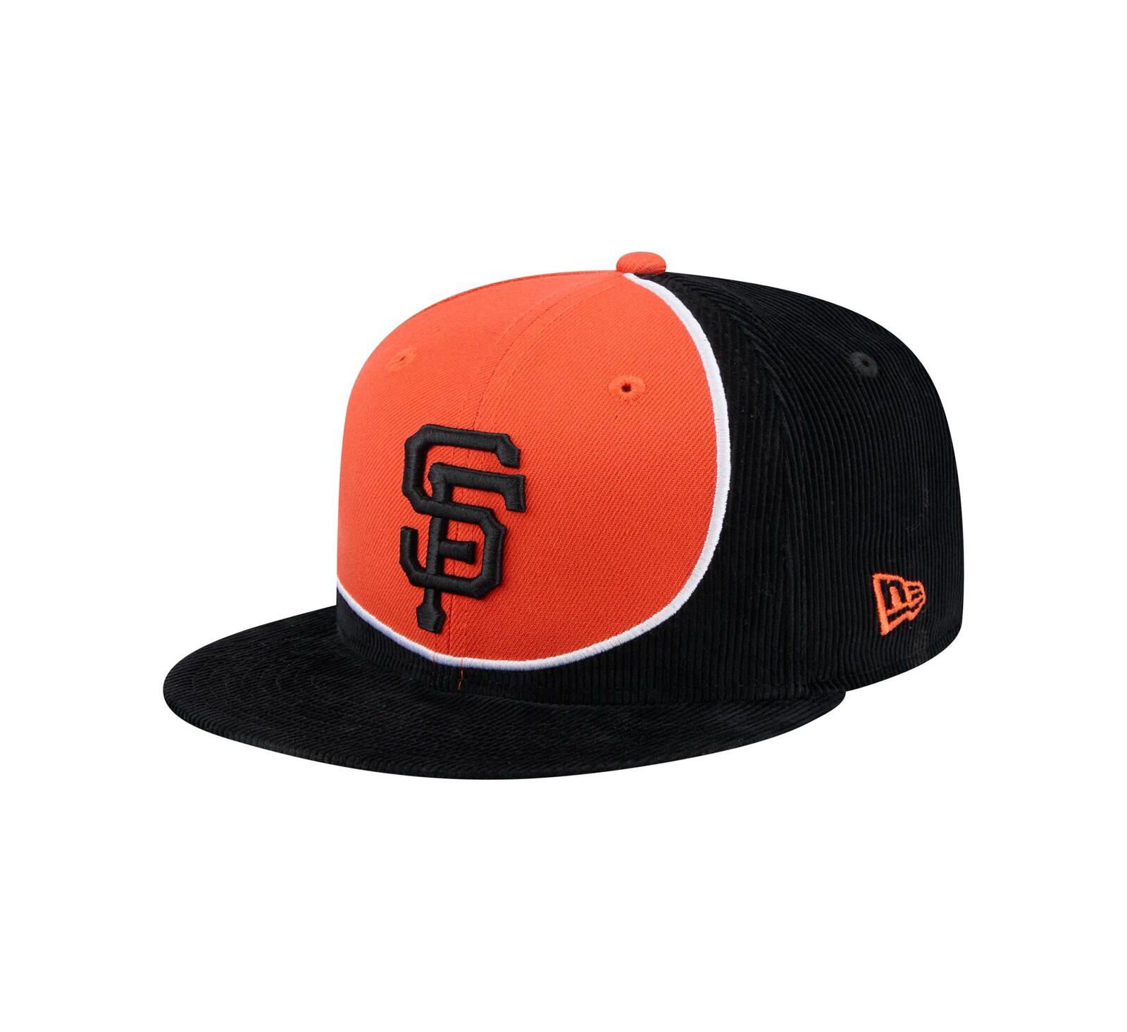 Мужская кепка New Era San Francisco Giants Retro Split Corduroy Snapback Black/Orange