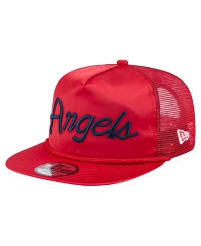 Мужская регулируемая кепка New Era Los Angeles Angels Retro Satin Script, красная