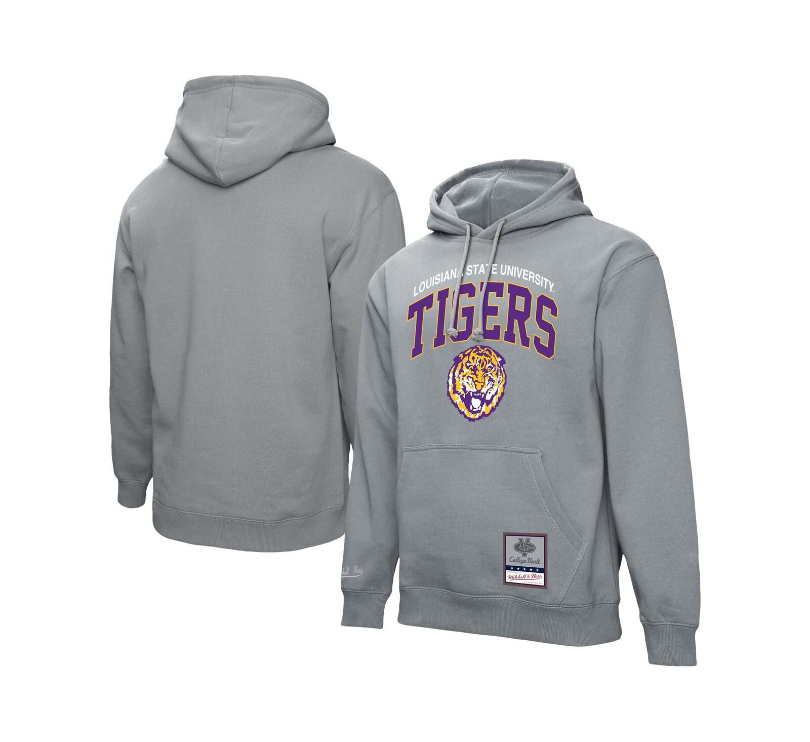 Мужское худи Mitchell & Ness Heather Gray LSU Tigers Classic Arch Pullover