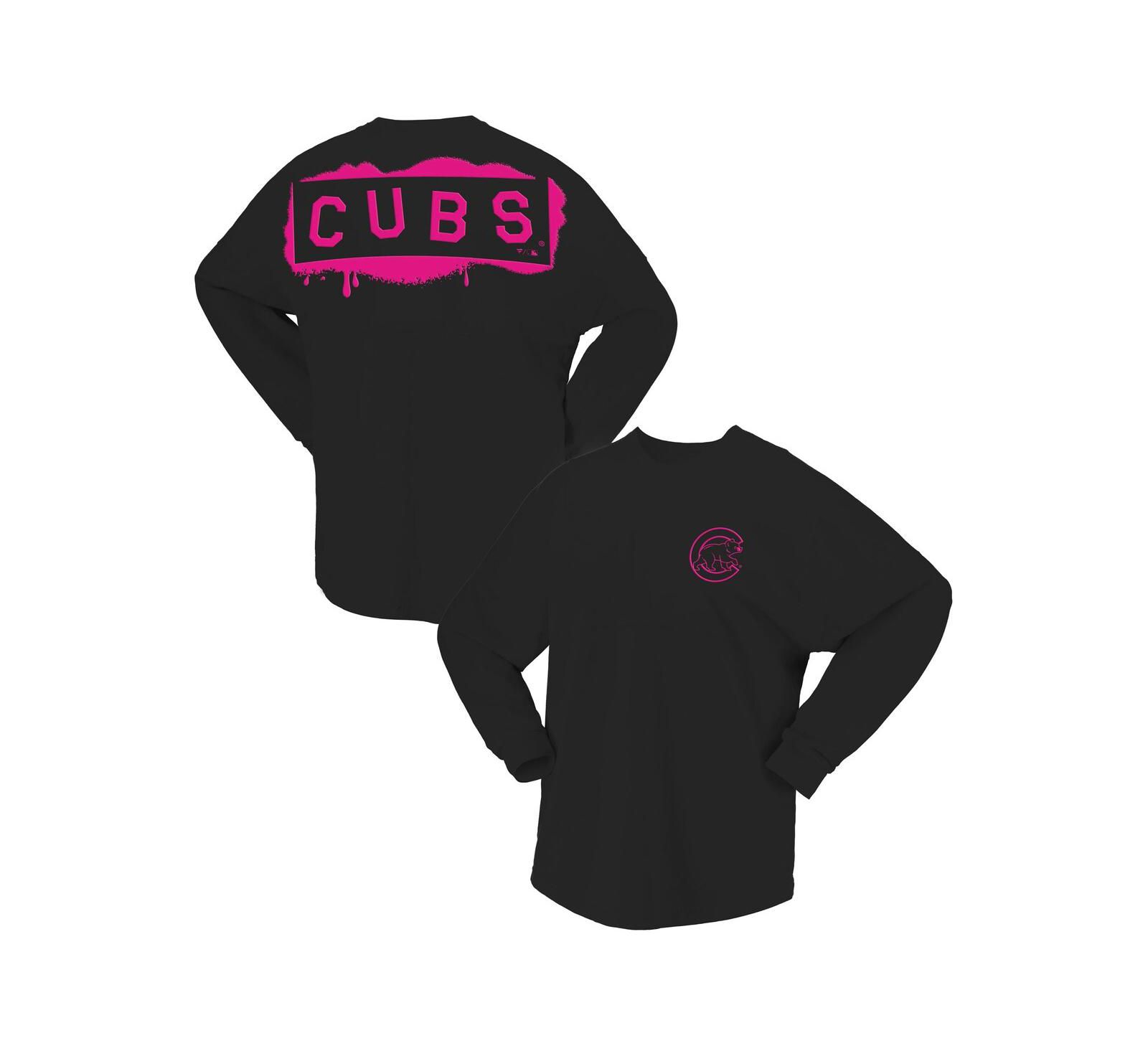 Fanatics Женская футболка с длинным рукавом Chicago Cubs Black Neon Jersey