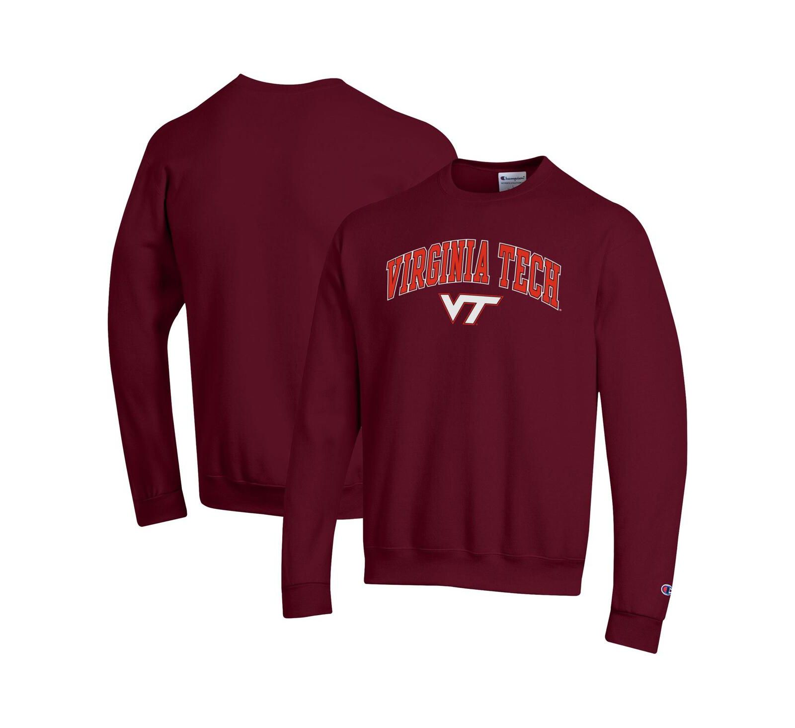 Мужское свитшот Champion с логотипом Virginia Tech Hokies, бордовое