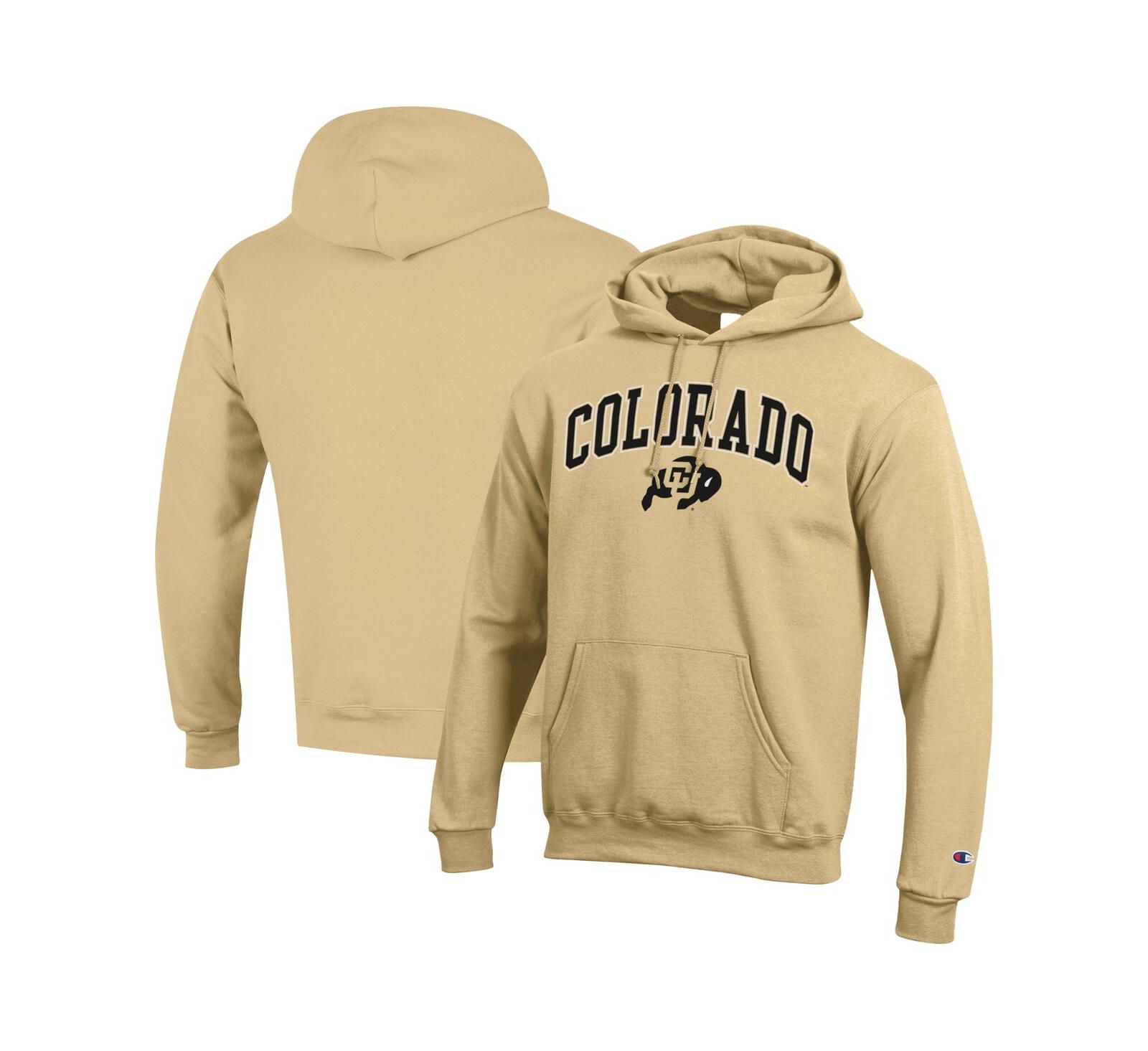 Champion Men's Vegas Gold Colorado Buffaloes Arched Logo Fleece Pullover Hoodie