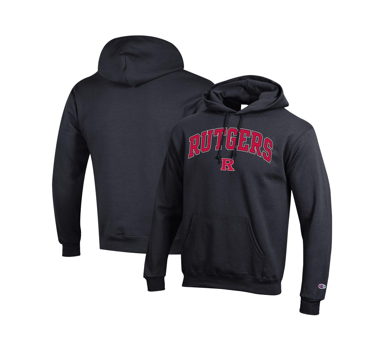 Champion Мужская черная толстовка с логотипом Rutgers Scarlet Knights Arch Over