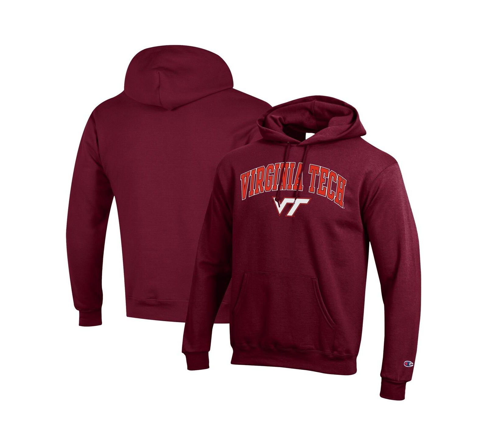 Champion Мужское худи с логотипом Virginia Tech Hokies бордового цвета