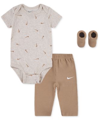 Nike Baby Boy Bodysuit, Waffle Pants & Socks, 3 Piece Gift Set