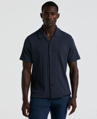 Мужская рубашка Perry Ellis в полоску с коротким рукавом