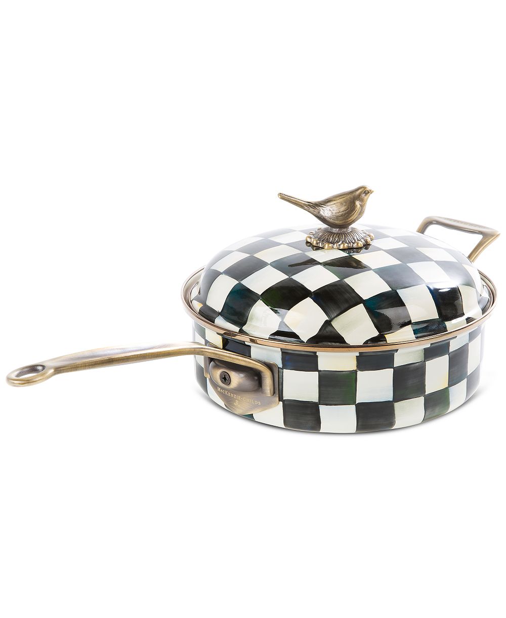 MacKenzie-Childs Courtly Check Enameled 3-Quart Sauté Pan