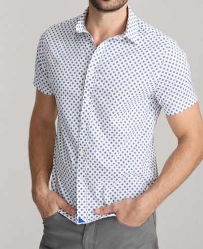 Мужская рубашка UNTUCKit Regular Fit Wrinkle-Free Performance Tidwell Short Sleeve Button Up