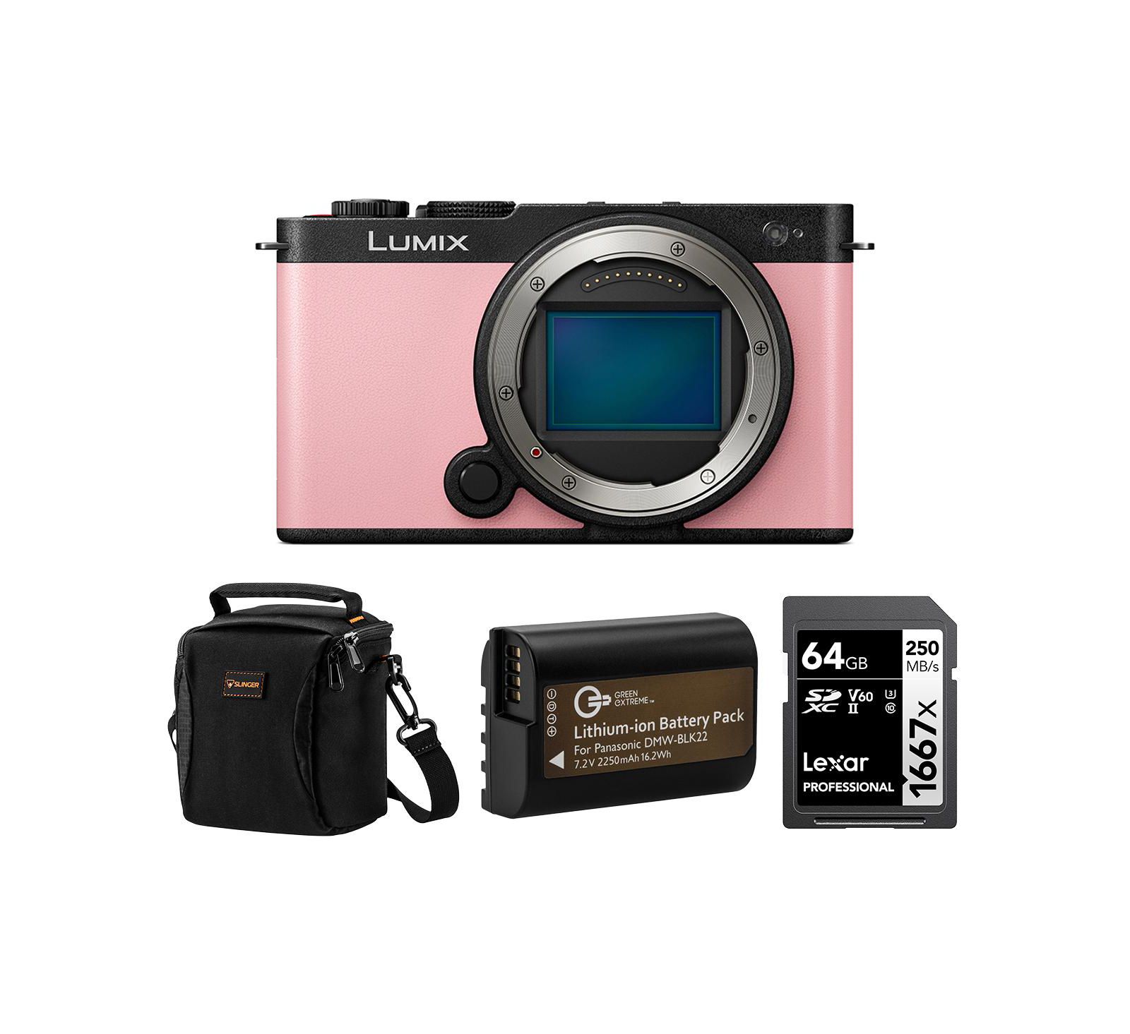 Panasonic LUMIX S9 беззеркальная камера, Pink, комплект с картой памяти SILVER Series 64GB