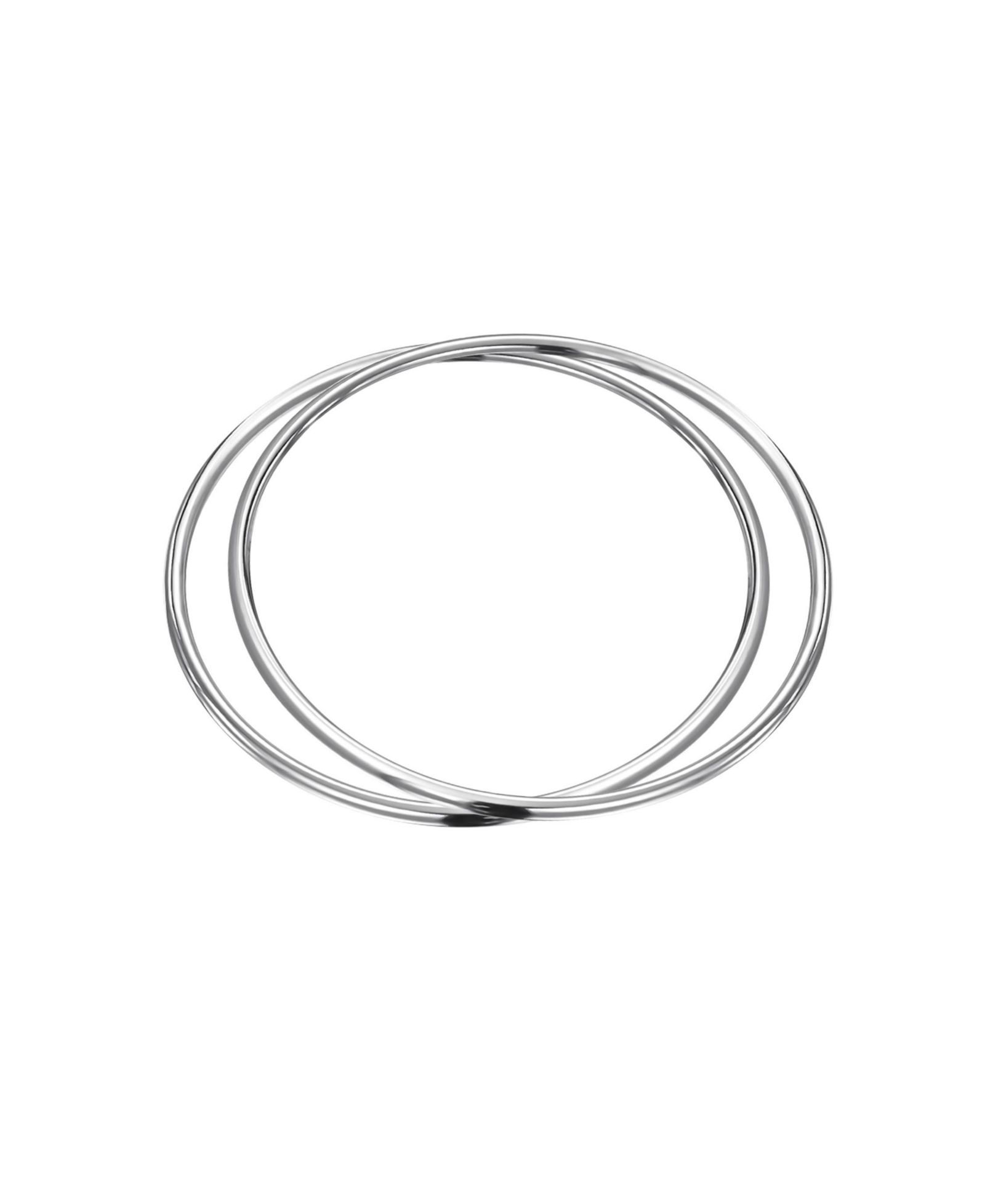 Bling Jewelry Simple 3MM Polished Dome Edge Bangle Bracelet .925 Sterling Silver Set of 2