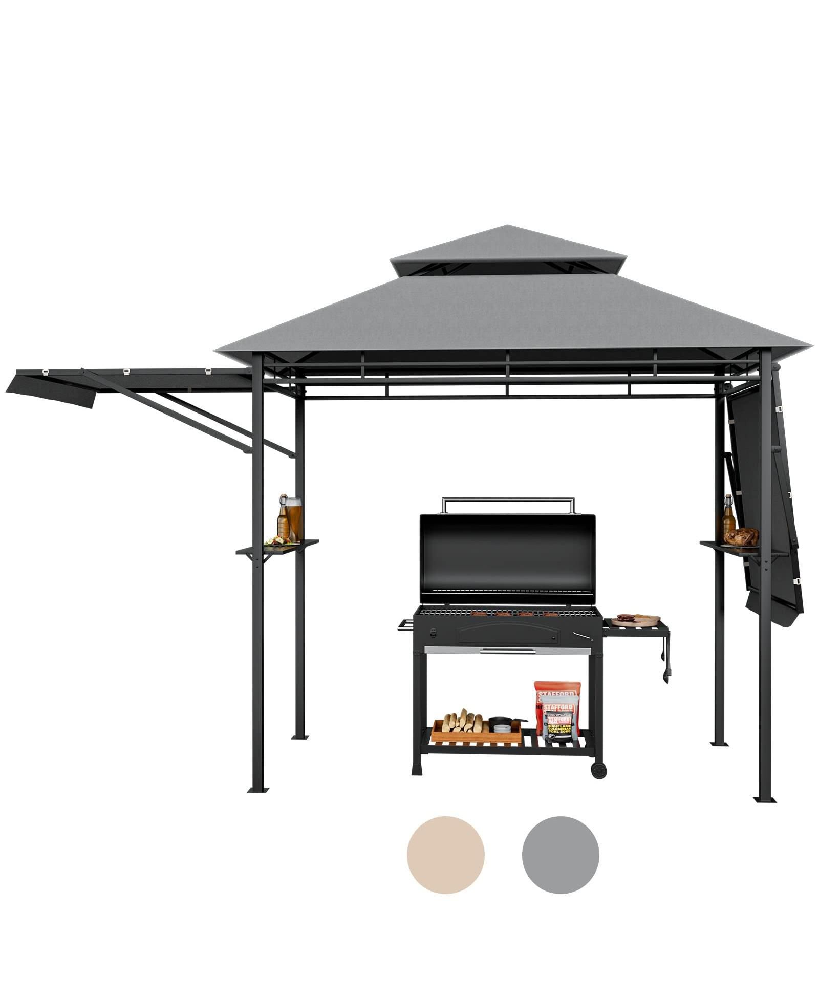 Mecale навес для патио BBQ Grill 13.5 x 4 Feet с боковыми тентами