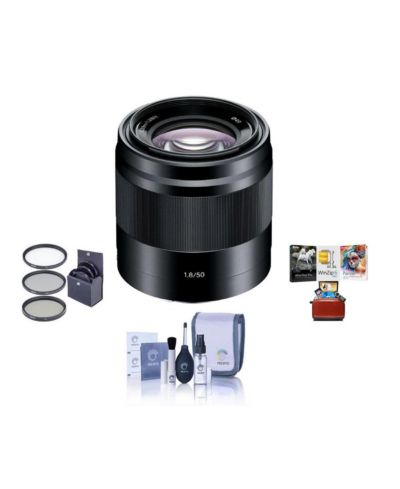 Sony Объектив E 50mm f/1.8 OSS, черный, комплект с фильтром 49mm, набором для чистки и ПО Mac