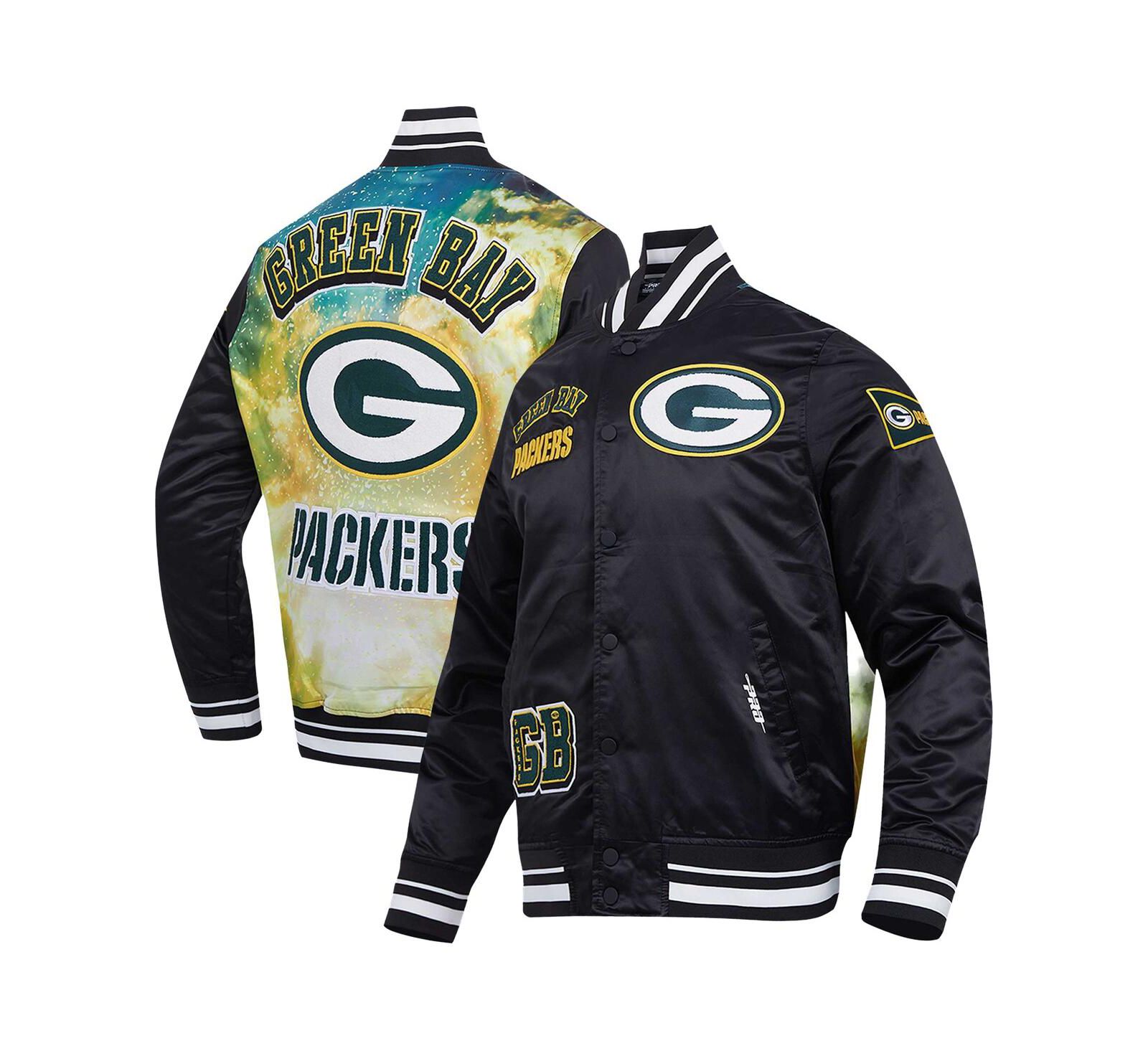 Куртка Pro Standard Men's Black Green Bay Packers с сублимацией из сатина, Мужской